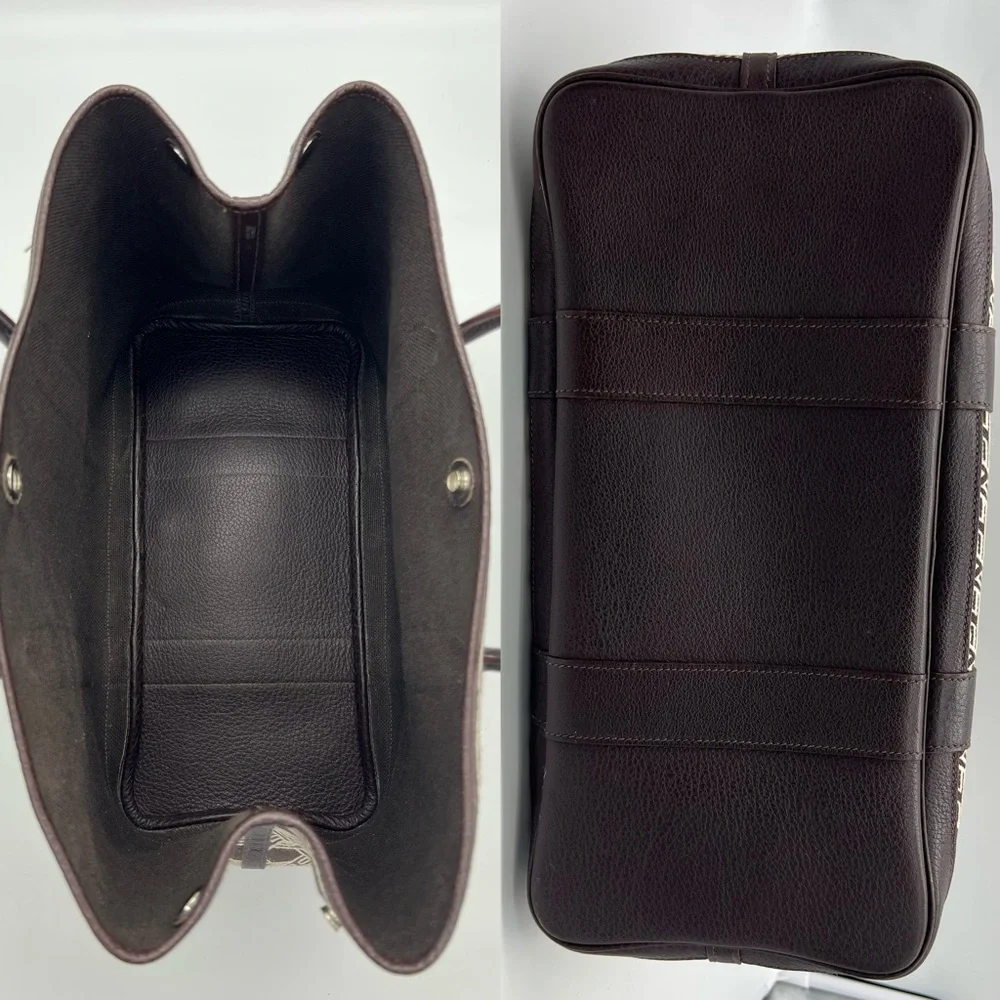 Authentic Hermès canvas/ brown leather Garden party 36 - Picture 10 of 17